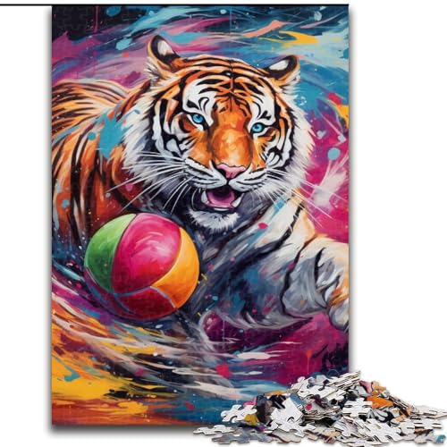 Puzzle 1000 Teile für Erwachsene, Tiertiger-Puzzle aus Holz, farbenfrohe Heimdekoration und interaktives Familienspiel, 1000 Teile(50x75cm) von LiJianXXE
