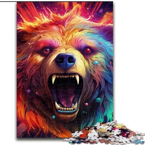 Puzzle 1000 Teile für Erwachsene, bunter Braunbär aus Holz, perfekte Dekoration für Zuhause oder das Büro, 50x75cm, für Geburtstage, Feiertage, Weihnachten, Halloween Puzzle 1000 Teile für Erwachsene, bunter Braunbär aus Holz, perfekte Dekoration für Zuhause oder das Büro, 50x75cm, für Geburtstage, Feiertage, Weihnachten, Halloween von LiJianXXE