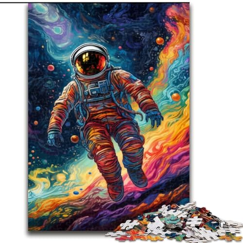 Puzzle 1000 Teile für Erwachsene, buntes Astronauten-Puzzle aus Holz, Spielzeug, Geschenk, pädagogisches, intellektuelles, entspannendes Familienspiel, 1000 Teile(50x75cm) von LiJianXXE