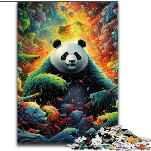 Puzzle 1000 Teile für Erwachsene, buntes Tier-Panda-Puzzle aus Holz, Spielzeug, Geschenk, pädagogisches, intellektuelles, entspannendes Familienspiel, 1000 Teile(50x75cm) von LiJianXXE