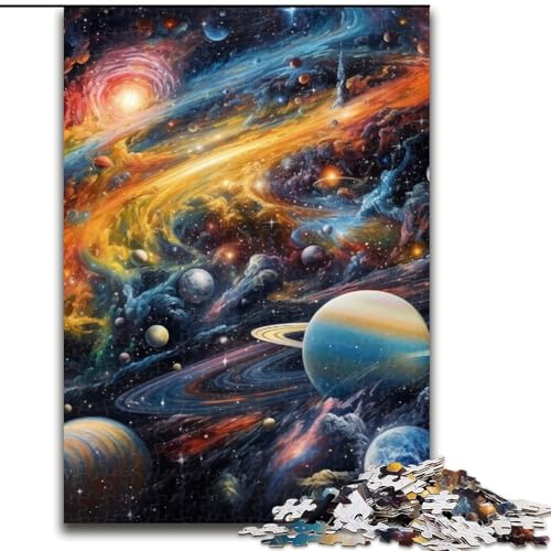 Puzzle 1000 Teile für Erwachsene, buntes Universum-Puzzle aus Holz, Spaß für die ganze Familie, Basteln, perfekt für Geburtstage, Feiertage, 1000 Stück(50x75cm) von LiJianXXE