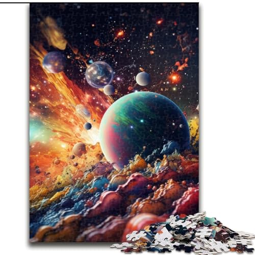 Puzzle 1000 Teile für Erwachsene, buntes Universum-Puzzle aus Holz, interaktives Familienspiel, DIY-Heimdekoration, Gehirn-Herausforderung, Geschenk, 1000 Stück(50x75cm) von LiJianXXE