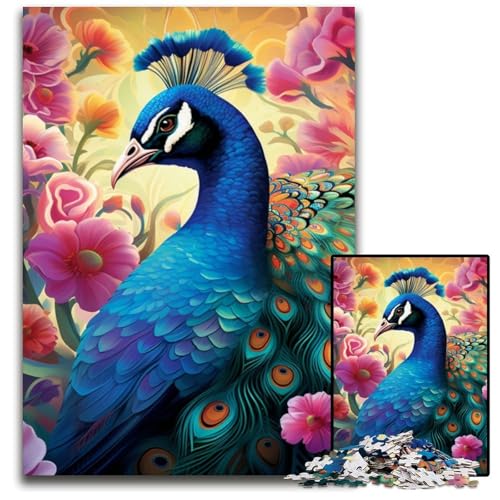 Puzzle 1000 Teile für Erwachsene, farbenfrohes Pfauen-Puzzle für Erwachsene, hochschwieriges Denkspiel für Jugendliche, 50x75cm/19,68x29,52 Zoll Puzzle 1000 Teile für Erwachsene, farbenfrohes Pfauen-Puzzle für Erwachsene, hochschwieriges Denkspiel für Jugendliche, 50x75cm/19,68x29,52 Zoll von LiJianXXE