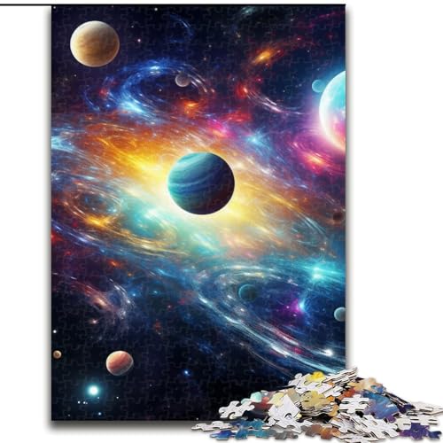 Puzzle 1000 Teile für Erwachsene, farbenfrohes Universum-Puzzle aus Holz, zum Entspannen und Herausfordern, farbenfrohe Kunst zur Heimdekoration, Freunde, 1000 Stück(50x75cm) von LiJianXXE