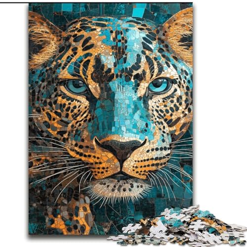 Puzzle 1000 Teile für Erwachsene, kompliziertes und lebendiges Leoparden-Puzzle, entspannendes intellektuelles Lernspielzeug, Geburtstagsgeschenk, Geschenke (Größe 50x75cm) von LiJianXXE