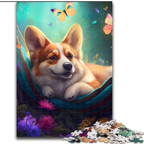 Puzzle 1000 Teile für Erwachsene, schöner Corgi aus Holz, einzigartige DIY-Heimdekorations-Geschenkidee, 50x75cm, anspruchsvolles Denkspiel – entspannendes Spielzeug für Teenager Puzzle 1000 Teile für Erwachsene, schöner Corgi aus Holz, einzigartige DIY-Heimdekorations-Geschenkidee, 50x75cm, anspruchsvolles Denkspiel – entspannendes Spielzeug für Teenager von LiJianXXE