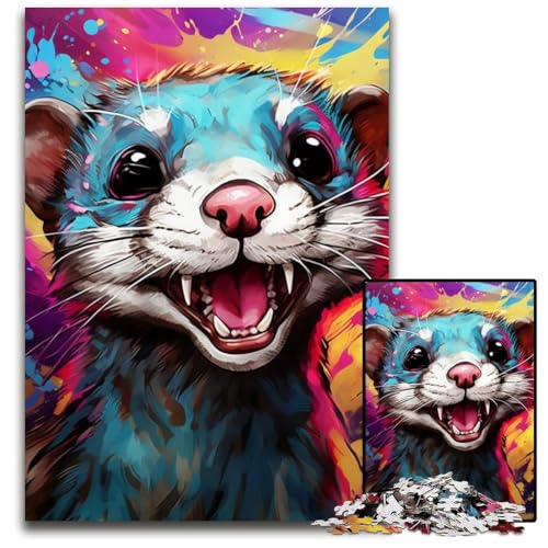 Puzzle 1000 Teile für Erwachsene, süßes Wiesel-Puzzle für Erwachsene, schwieriges Denkspiel für Teenager, 26x38cm/10,23x14,96 Zoll von LiJianXXE