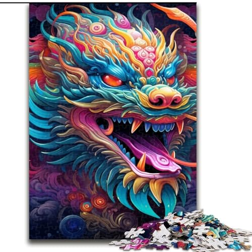 Puzzle 1000 Teile für Erwachsene,farbenfroher Kunstdrache aus Holz,perfekte Dekoration für Zuhause oder das Büro, 50x75cm,für Geburtstage,Feiertage,Weihnachten,Halloween Puzzle 1000 Teile für Erwachsene,farbenfroher Kunstdrache aus Holz,perfekte Dekoration für Zuhause oder das Büro, 50x75cm,für Geburtstage,Feiertage,Weihnachten,Halloween von LiJianXXE