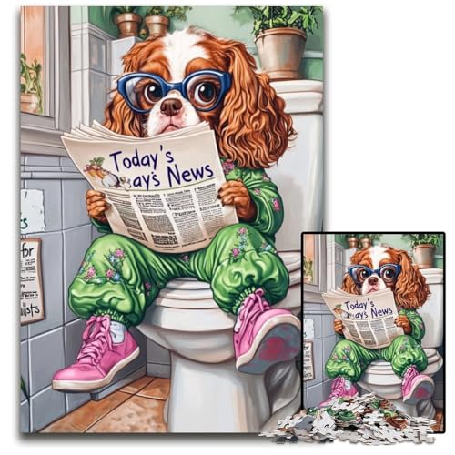 Puzzle 1000 Teile für Erwachsene „King Spaniel Go Toilet“, schwierige Puzzles für Erwachsene, Gehirn-Herausforderungsgeschenk, pädagogische Aktivität für Teenager, 26x38cm/10,23x14,96 Zoll Puzzle 1000 Teile für Erwachsene „King Spaniel Go Toilet“, schwierige Puzzles für Erwachsene, Gehirn-Herausforderungsgeschenk, pädagogische Aktivität für Teenager, 26x38cm/10,23x14,96 Zoll von LiJianXXE