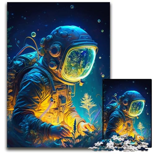 Puzzle 1000 Teile für Erwachsene Astronauten-Puzzles für Erwachsene Spielgeschenk für Erwachsene Interaktives Familienspiel Gehirn-Herausforderungsgeschenk 26x38cm/10,23x14,96 Zoll von LiJianXXE