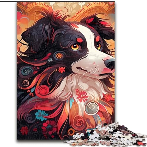 Puzzle 1000 Teile für Erwachsene Border Collie aus Holz, perfekte Dekoration für Zuhause oder das Büro, 50x75cm für Geburtstage, Feiertage, Weihnachten, Halloween Puzzle 1000 Teile für Erwachsene Border Collie aus Holz, perfekte Dekoration für Zuhause oder das Büro, 50x75cm für Geburtstage, Feiertage, Weihnachten, Halloween von LiJianXXE