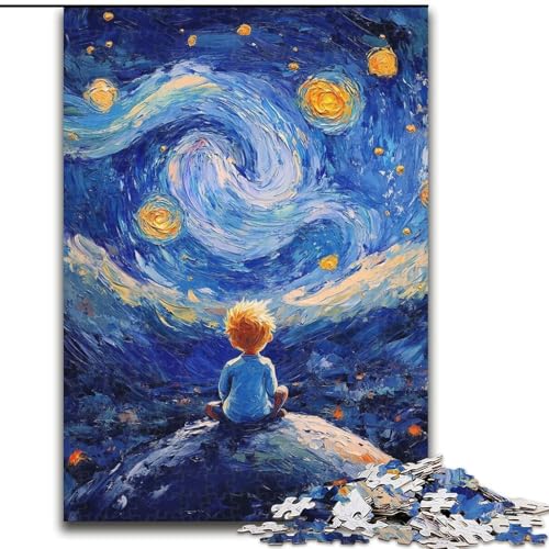 Puzzle 1000 Teile für Erwachsene Der kleine Prinz des Nachthimmels, anspruchsvoll und schwierig mit vollständig ineinandergreifenden, zufällig geformten Teilen (Größe 26x38cm) von LiJianXXE
