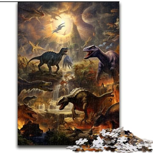 Puzzle 1000 Teile für Erwachsene Dinosaurierwelt-Puzzles Aus Pappe, Geeignet für Geburtstage, Halloween, Thanksgiving, Ostern 1000 Stück(26x38cm) von LiJianXXE