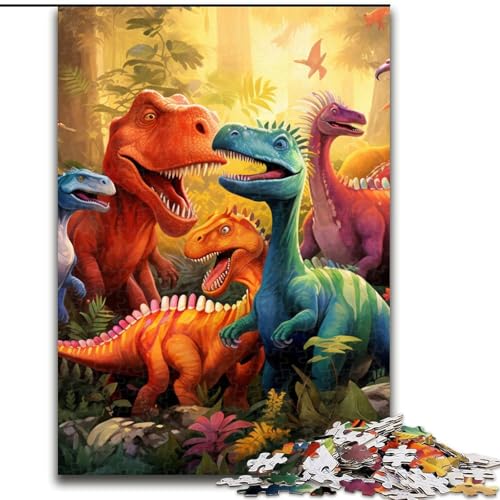Puzzle 1000 Teile für Erwachsene Dinosaurierwelt-Puzzles Aus Pappe, Geeignet für Geburtstage, Halloween, Thanksgiving, Ostern 1000 Stück(26x38cm) von LiJianXXE