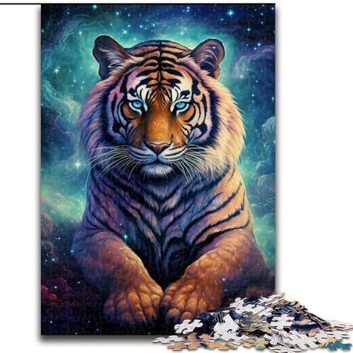 Puzzle 1000 Teile für Erwachsene Fantasie-Tier-Tiger-Puzzles aus Holz, pädagogische Aktivität zur Verbesserung der kognitiven Fähigkeiten, 1000 Stück(50x75cm) von LiJianXXE