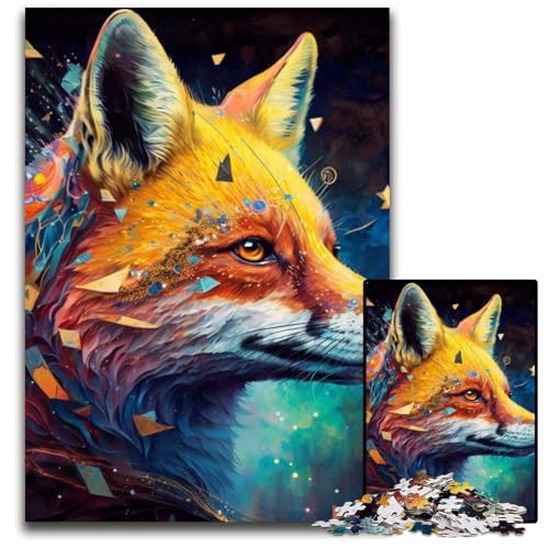 Puzzle 1000 Teile für Erwachsene Fantasy Fox Puzzles für Erwachsene Spielgeschenk für Erwachsene Interaktives Familienspiel Gehirnherausforderungsgeschenk 26x38cm/10,23x14,96 Zoll von LiJianXXE