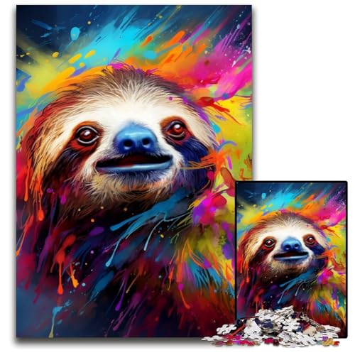 Puzzle 1000 Teile für Erwachsene Faultier-Puzzles für Erwachsene Hochschwieriges Denkspiel für Teenager 50x75cm/19,68x29,52 Zoll von LiJianXXE