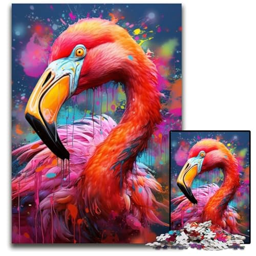 Puzzle 1000 Teile für Erwachsene Flamingo Kartonpuzzle Geschenk für Männer und Frauen, Alltag und besondere Anlässe 26x38cm/10,23x14,96 Zoll von LiJianXXE