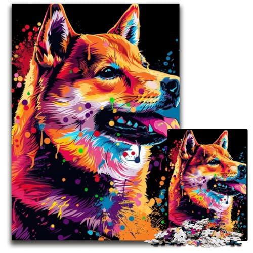 Puzzle 1000 Teile für Erwachsene Shiba Inu Puzzles für Erwachsene Hochschwieriges Denkspiel für Teenager 26x38cm/10,23x14,96 Zoll von LiJianXXE
