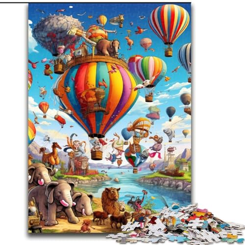 Puzzle 1000 Teile für Erwachsene Tierparty-Puzzles aus Holz, geeignet für Geburtstage, Halloween, Thanksgiving, Ostern 1000 Stück(50x75cm) von LiJianXXE
