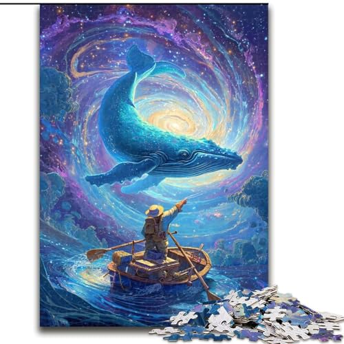 Puzzle 1000 Teile für Erwachsene Wale im Weltraum, anspruchsvoll und schwierig mit vollständig ineinandergreifenden, zufällig geformten Teilen (Größe 26x38cm) von LiJianXXE
