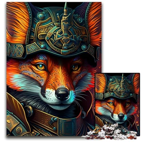 Puzzle 1000 Teile für Erwachsene Warrior Fox Puzzles für Erwachsene Spielgeschenk für Erwachsene Interaktives Familienspiel Gehirnherausforderungsgeschenk 26x38cm/10,23x14,96 Zoll von LiJianXXE