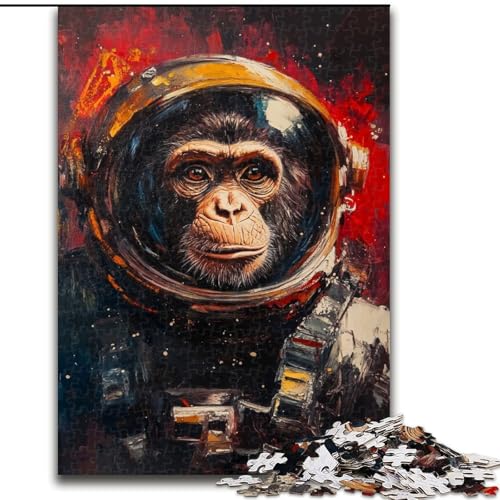 Puzzle 1000 Teile für Erwachsene und Jugendliche, Astronautenaffe, lustige Aktivität für zu Hause, Spielzeug für Regentage, Geburtstagsgeschenke (Größe 50x75cm) von LiJianXXE