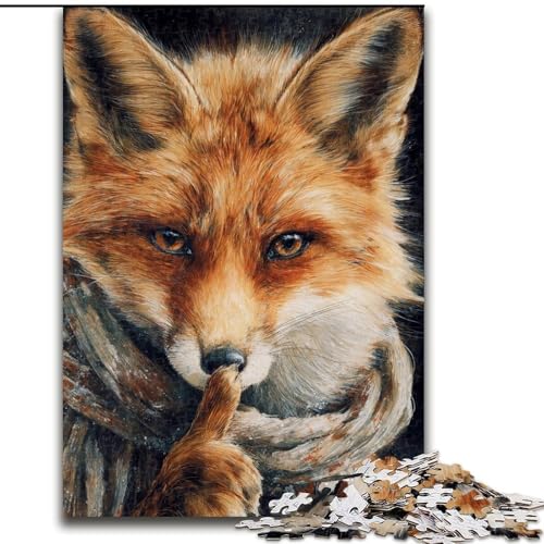 Puzzle 1000 Teile für Erwachsene und Jugendliche, Fuchs, Stressabbau mit vollständig ineinandergreifenden, zufällig geformten Teilen für Kinder ab 14 Jahren (Größe 26x38cm) von LiJianXXE