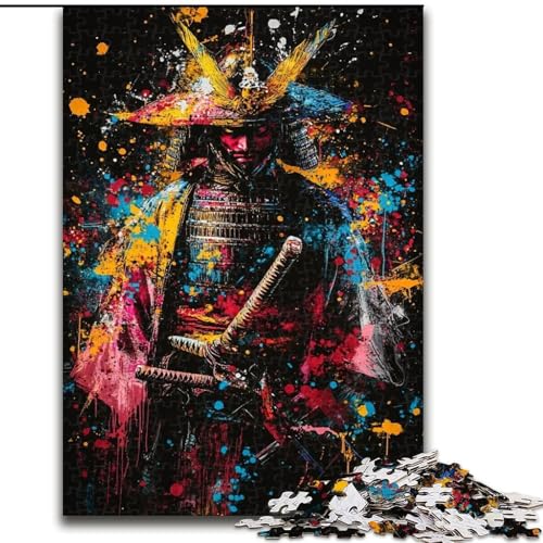 Puzzle 1000 Teile für Erwachsene und Jugendliche, Ninja-Samurai-Ölgemälde, lustige Aktivität für zu Hause, Spielzeug für Regentage, Geburtstagsgeschenke (Größe 26x38cm) von LiJianXXE