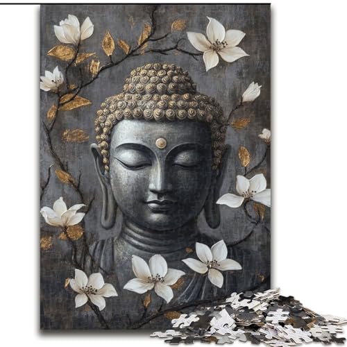 Puzzle 1000 Teile für Erwachsene und Jugendliche, Schwarz-Weiß-Buddha, lustige Aktivität für zu Hause, Spielzeug für Regentage, Geburtstagsgeschenke (Größe 26x38cm) von LiJianXXE