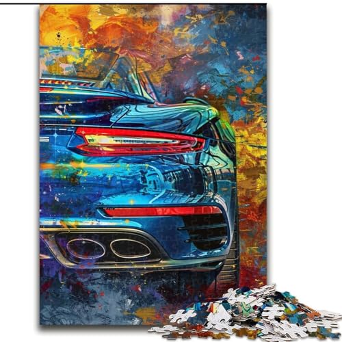 Puzzle 1000 Teile für Erwachsene und Jugendliche, Sportwagen-Ölgemälde, lustige Aktivität für zu Hause, Spielzeug für Regentage, Geburtstagsgeschenke (Größe 26x38cm) von LiJianXXE