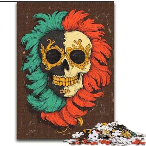 Puzzle 1000 Teile für Erwachsene und Jugendliche, Totenkopffedern, lustige Aktivität für zu Hause, Spielzeug für Regentage, Geburtstagsgeschenke (Größe 50x75cm) von LiJianXXE
