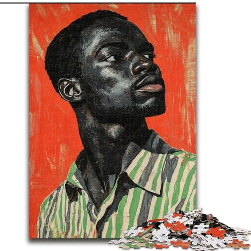 Puzzle 1000 Teile für Erwachsene und Jugendliche, afrikanischer Mann, lustige Aktivität für zu Hause, Spielzeug für Regentage, Geburtstagsgeschenke (Größe 26x38cm) von LiJianXXE
