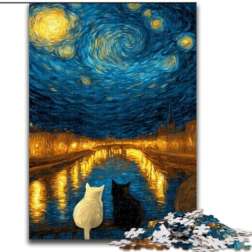 Puzzle 1000 Teile für Erwachsene und Jugendliche,Sternenhimmel,schwarz-weiße Katze,Stressabbau mit vollständig ineinandergreifenden,zufällig geformten Teilen für Kinder ab 14 Jahren (Größe 50x75cm) Puzzle 1000 Teile für Erwachsene und Jugendliche,Sternenhimmel,schwarz-weiße Katze,Stressabbau mit vollständig ineinandergreifenden,zufällig geformten Teilen für Kinder ab 14 Jahren (Größe 50x75cm) von LiJianXXE