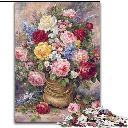 Puzzle 1000 Teile für Teenager, Geschenke, Blumen, Blumenkunst, für Kinder ab 14 Jahren, Lernspiel, Herausforderung, Spielzeug, Geschenk zum Geburtstag (Größe 50x75cm) von LiJianXXE
