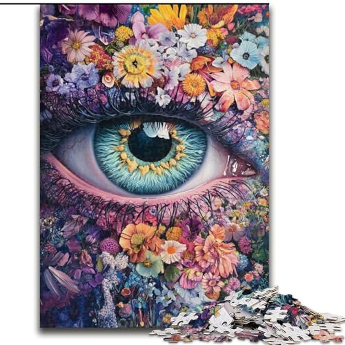 Puzzle 1000 Teile für Teenager, Geschenke, Blumenaugen, für Kinder ab 14 Jahren, Lernspiel, Herausforderung, Spielzeug, Geschenk zum Geburtstag (Größe 50x75cm) von LiJianXXE