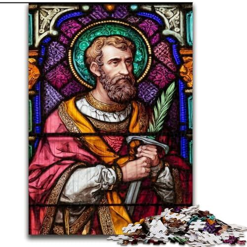 Puzzle 1000 Teile für Teenager, Geschenke, Heiliges Buntglas, für Kinder ab 14 Jahren, Lernspiel, Herausforderung, Spielzeug, Geschenk zum Geburtstag (Größe 50x75cm) von LiJianXXE