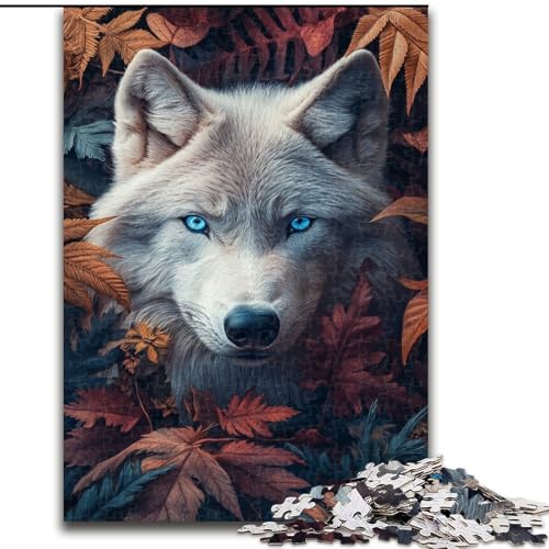 Puzzle 1000 Teile für Teenager, Geschenke, Herbstwolf, für Kinder ab 14 Jahren, Lernspiel, Herausforderung, Spielzeug, Geschenk zum Geburtstag (Größe 50x75cm) von LiJianXXE