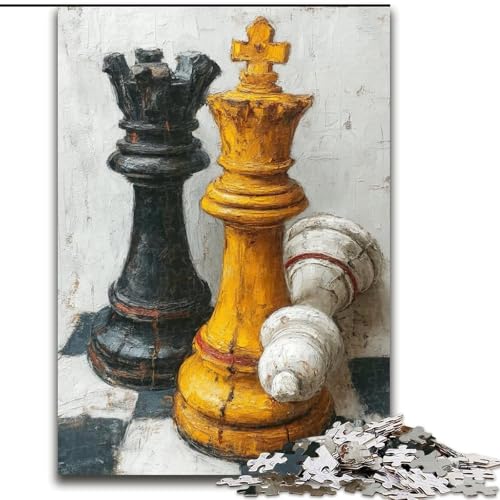Puzzle 1000 Teile für Teenager, Geschenke, Schach-Ölgemälde, für Kinder ab 14 Jahren, Lernspiel, Herausforderung, Spielzeug, Geschenk zum Geburtstag (Größe 26x38cm) von LiJianXXE