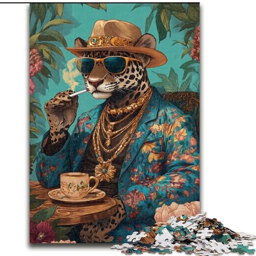 Puzzle 1000 Teile für Teenager, Geschenke, modischer Leopard, für Kinder ab 14 Jahren, Lernspiel, Herausforderung, Spielzeug, Geschenk zum Geburtstag (Größe 50x75cm) von LiJianXXE