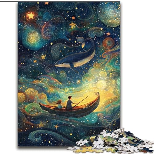 Puzzle 1000 Teile für Teenager, Geschenke Wale im Weltraum, für Kinder ab 14 Jahren, Lernspiel, Herausforderung, Spielzeug, Geschenk zum Geburtstag (Größe 50x75cm) von LiJianXXE