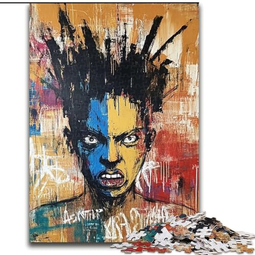 Puzzle 1000 Teile für Teenager, Geschenke im Basquiat-Stil, für Kinder ab 14 Jahren, Lernspiel, Herausforderung, Spielzeug, Geschenk zum Geburtstag (Größe 26x38cm) von LiJianXXE