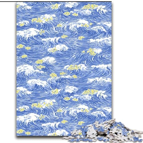 Puzzle 1000 Teile für Teenager, Geschenke im japanischen Stil, Wellen, für Kinder ab 14 Jahren, Lernspiel, Herausforderung, Spielzeug, Geschenk zum Geburtstag (Größe 26x38cm) von LiJianXXE