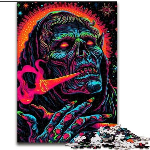 Puzzle 1000 Teile für Teenager, Rauchschädel, für Kinder ab 14 Jahren, Lernspiel, Herausforderung, Spielzeug, Geschenk zum Geburtstag (Größe 26x38cm) von LiJianXXE