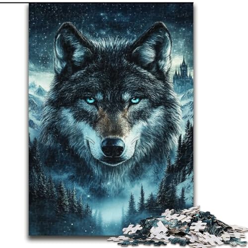 Puzzle 1000 Teile für Teenager, Wolf, Geschenke für Kinder ab 14 Jahren, Lernspiel, Herausforderung, Spielzeug, Geschenk zum Geburtstag (Größe 50x75cm) von LiJianXXE