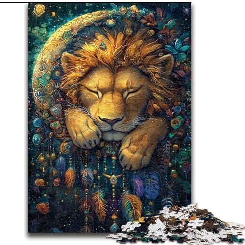 Puzzle 1000 Teile für Teenager-Geschenke, Löwe-Traumfänger, für Kinder ab 14 Jahren, Lernspiel, Herausforderung, Spielzeug, Geschenk zum Geburtstag (Größe 26x38cm) von LiJianXXE