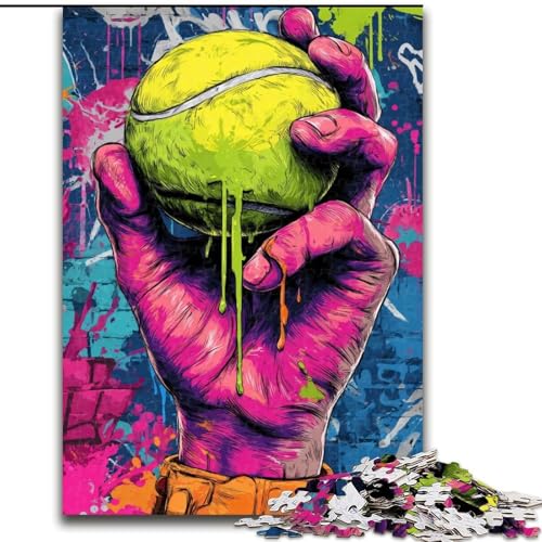Puzzle 1000 Teile für Teenager-Geschenke, Tennis-Ölgemälde, für Kinder ab 14 Jahren, Lernspiel, Herausforderung, Spielzeug, Geschenk zum Geburtstag (Größe 50x75cm) von LiJianXXE