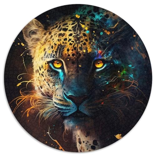 Puzzle für 1000 Teile, Fantasy-Leopard, 1000-teiliges rundes Puzzle für Erwachsene, perfekt als Dekoration für Zuhause und Büro, Partys, Geburtstage und Feiertagsgeschenke, 67,5 x 67,5 cm Puzzle für 1000 Teile, Fantasy-Leopard, 1000-teiliges rundes Puzzle für Erwachsene, perfekt als Dekoration für Zuhause und Büro, Partys, Geburtstage und Feiertagsgeschenke, 67,5 x 67,5 cm von LiJianXXE