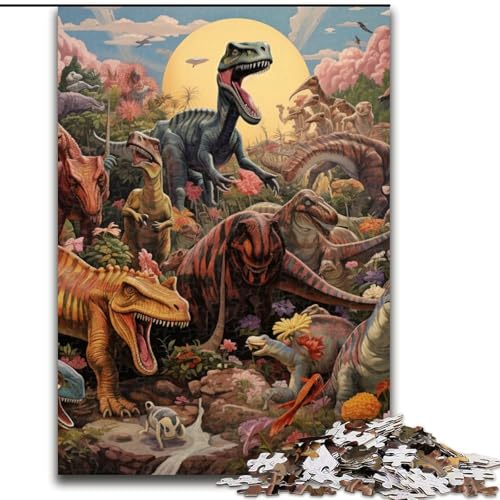 Puzzle für Erwachsene, 1000 Dinosaurier-Welt-Puzzles aus Holz, interaktives Familienspiel, geeignet für Kinder ab 14 Jahren, 1000 Teile(50x75cm) von LiJianXXE