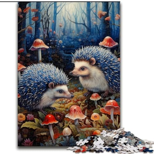 Puzzle für Erwachsene, 1000 Kunst-Igel-Puzzles aus Pappe, geeignet für Geburtstage, Halloween, Thanksgiving, Ostern, 1000 Teile(26x38cm) von LiJianXXE